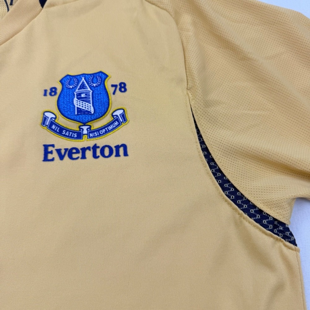 Umbro Everton Soccer Jersey Mens Small Yellow 2010-11 Away Chang Sponsor Kit - Picture 4 of 10
